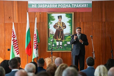 Кирил Вълчев говори на срещата в Свиленград